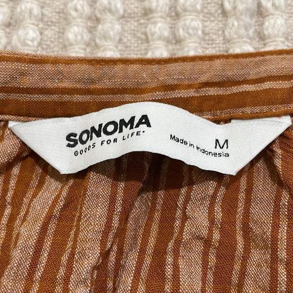 Sonoma striped brown blouse. Women's M. 55/45 cotton/rayon. Like new condition. - Picture 2 of 5